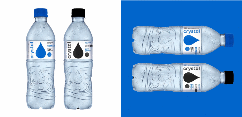 Crystal lança primeira garrafa de água mineral feita 100% com resina reciclada